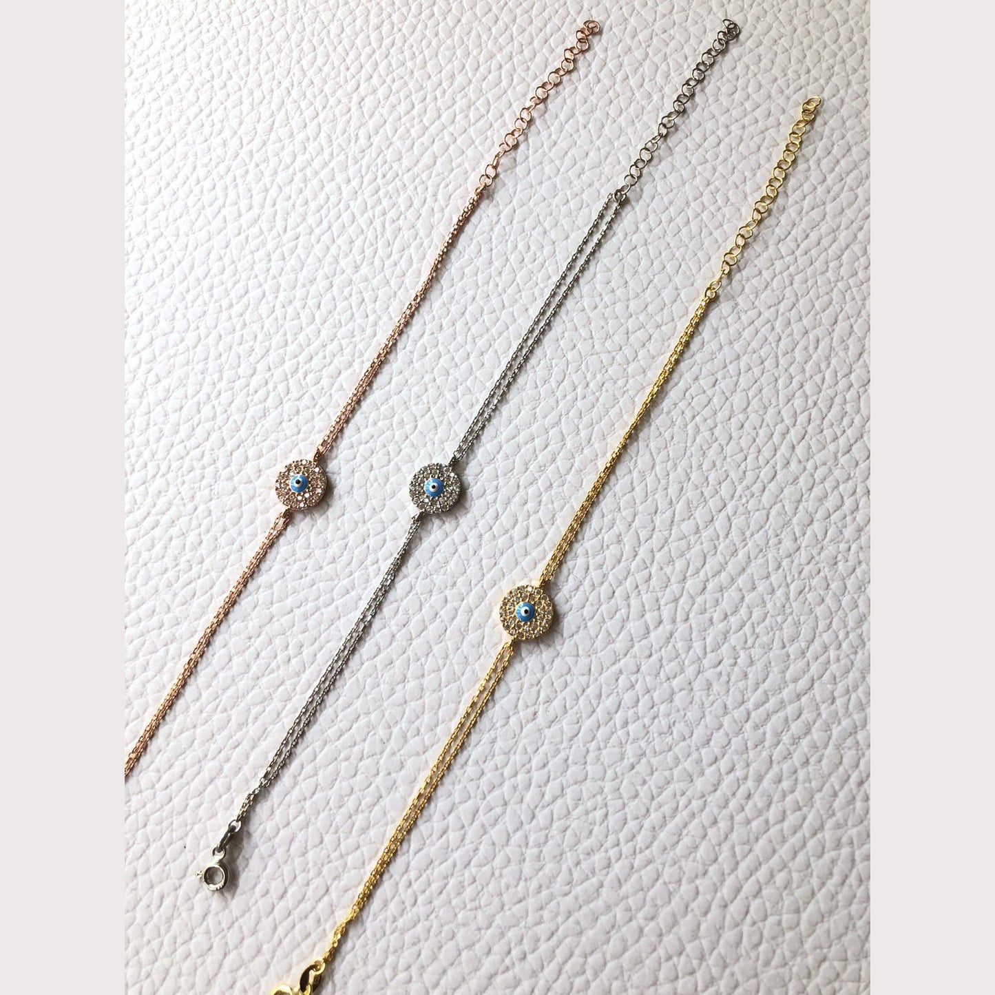 Mini Evil Eye Disc Bracelet