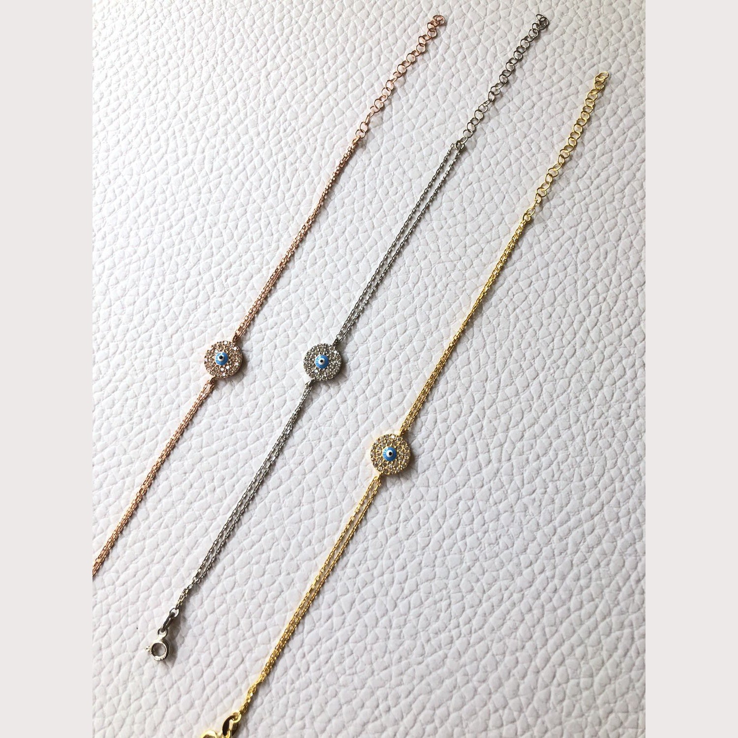 Mini Evil Eye Disc Bracelet