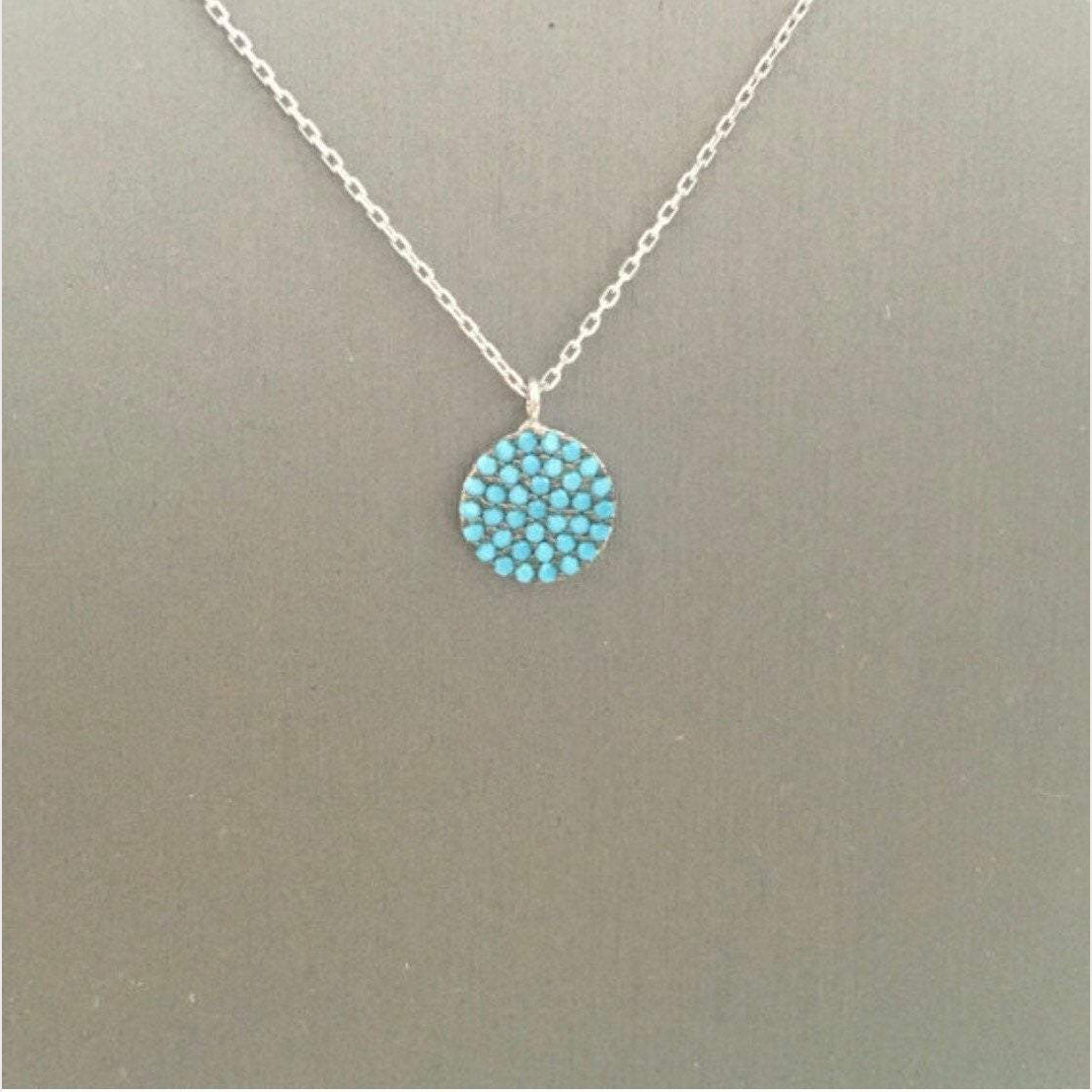 Small Turquoise Disc Necklace