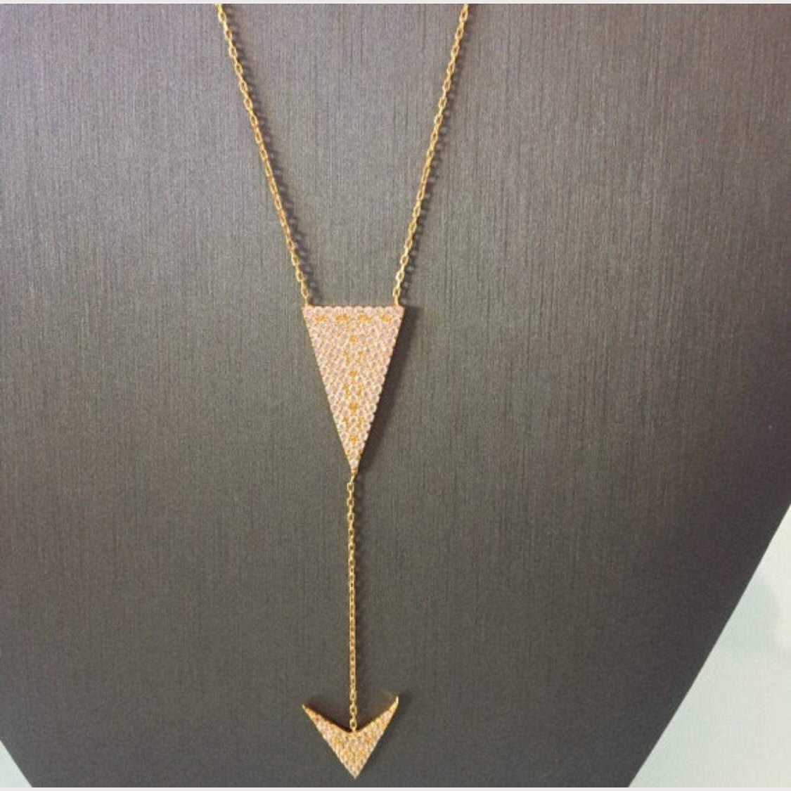 Double Arrow Lariat Necklace