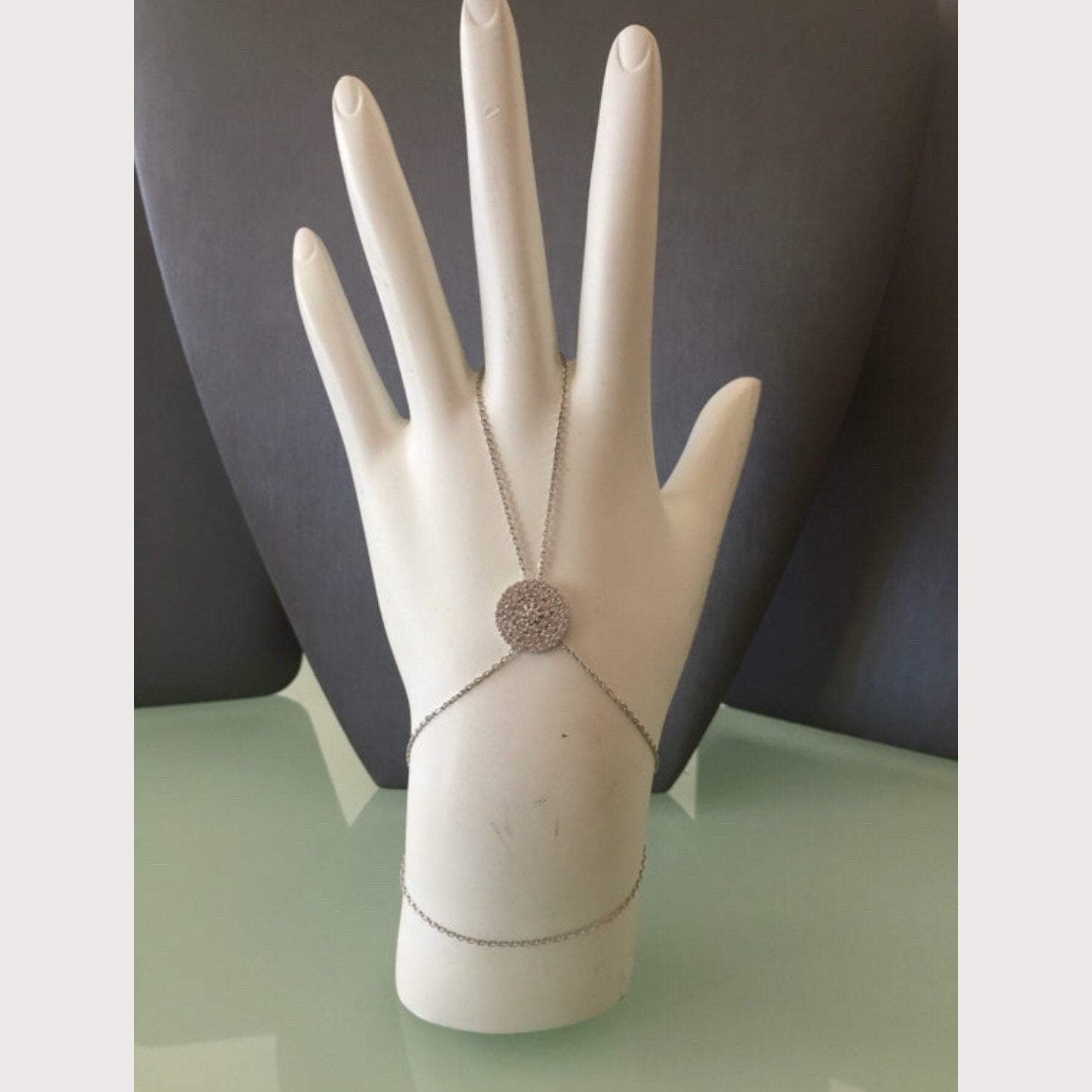 Large Disc Hand Bracelet