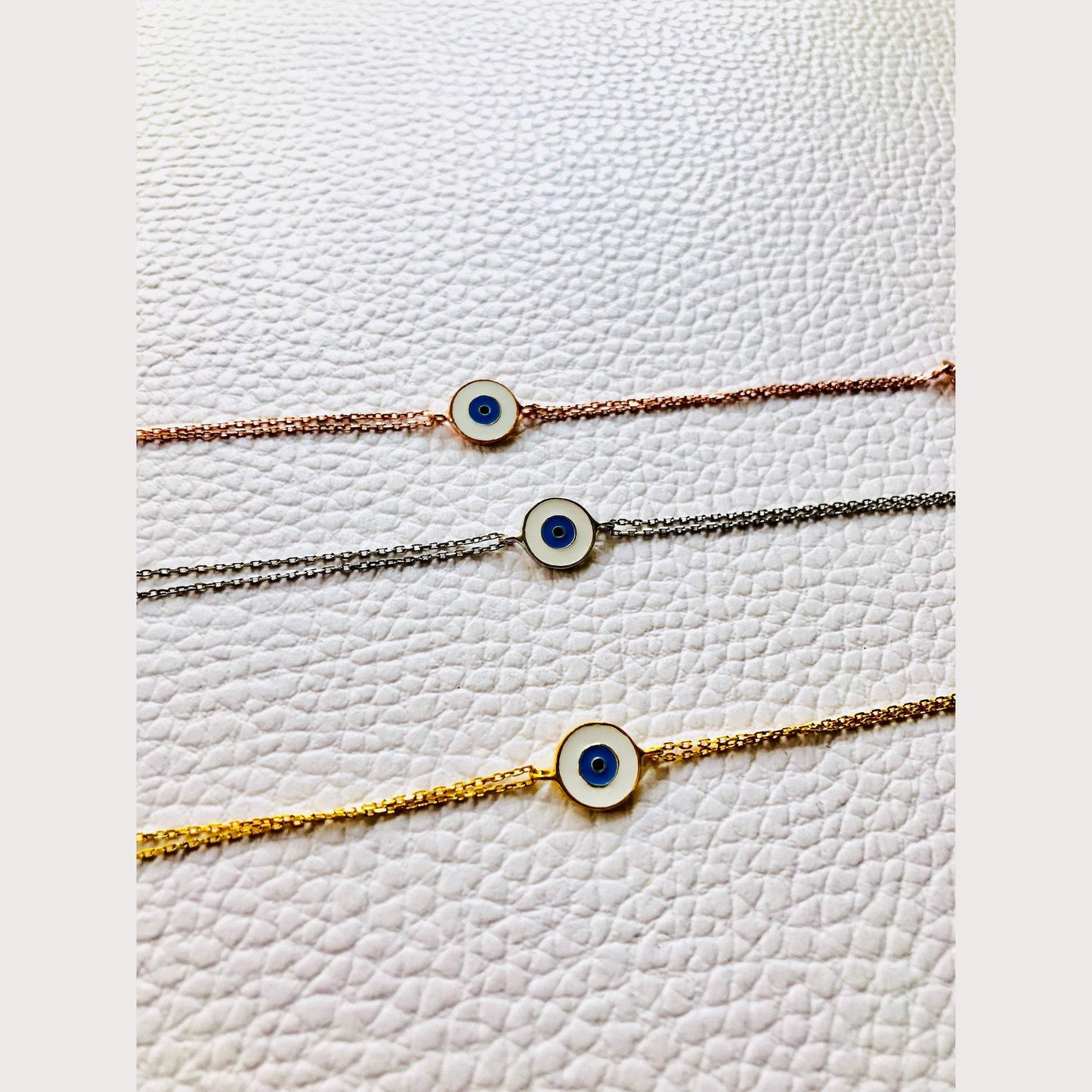White Enamel Eye Bracelet