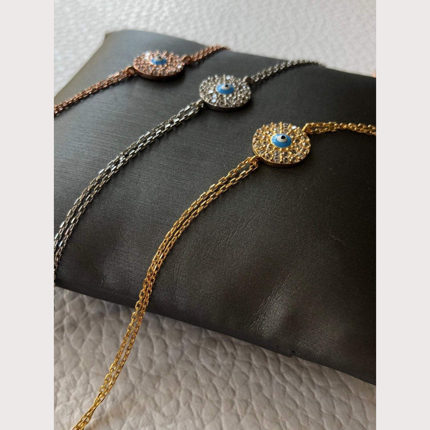 Mini Evil Eye Disc Bracelet