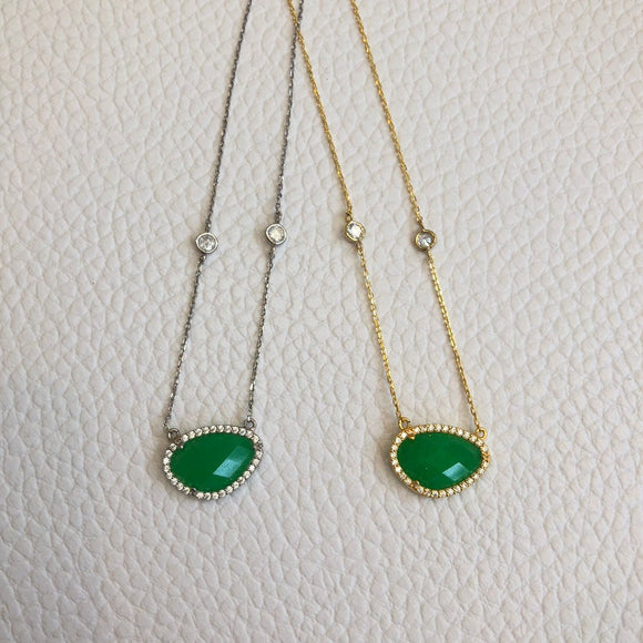 Small Emerald Gemstone Necklace