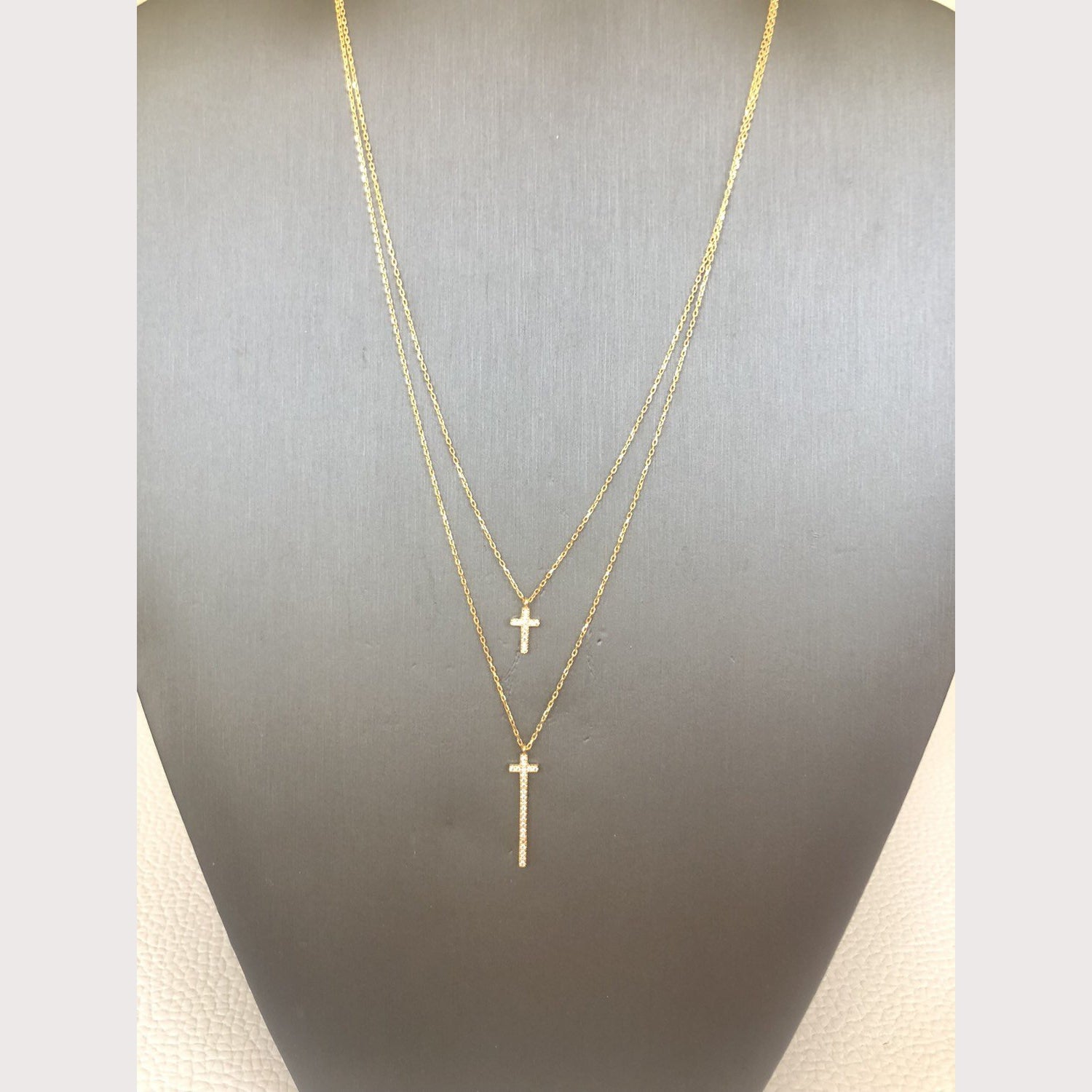 Double Cross Necklace
