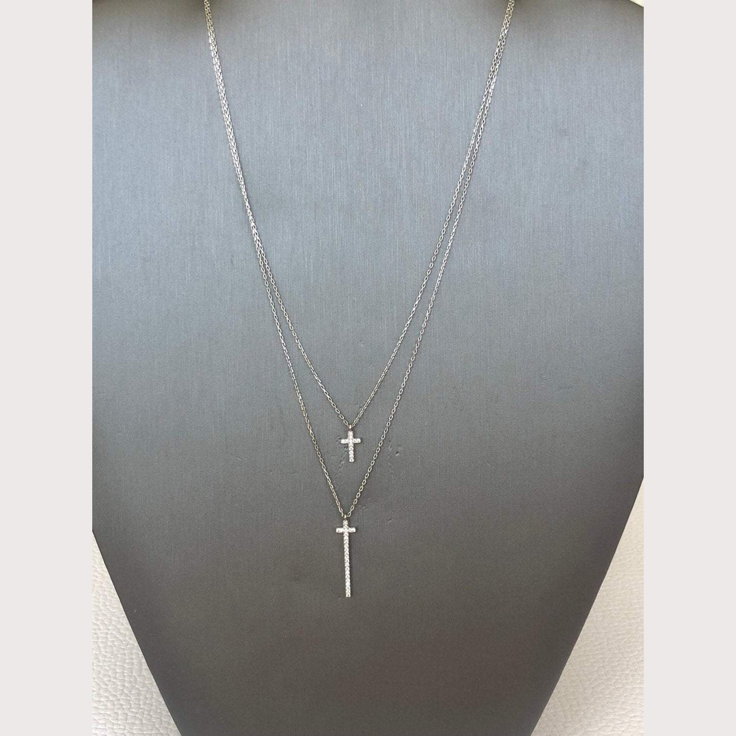 Double Cross Necklace
