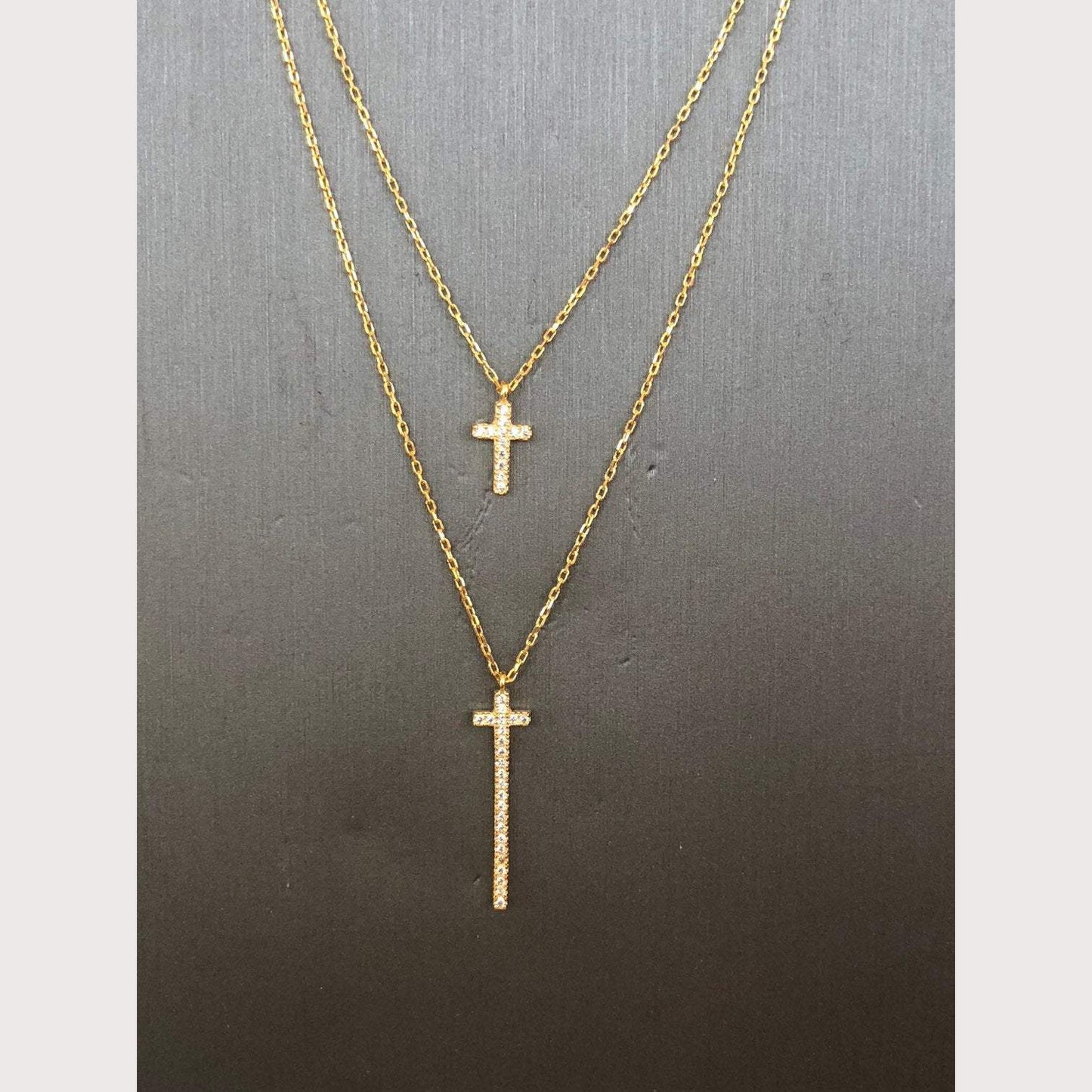 Double Cross Necklace