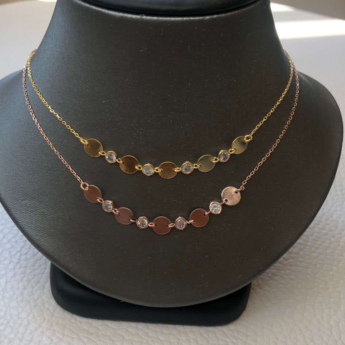Simple Multi Disc Necklace