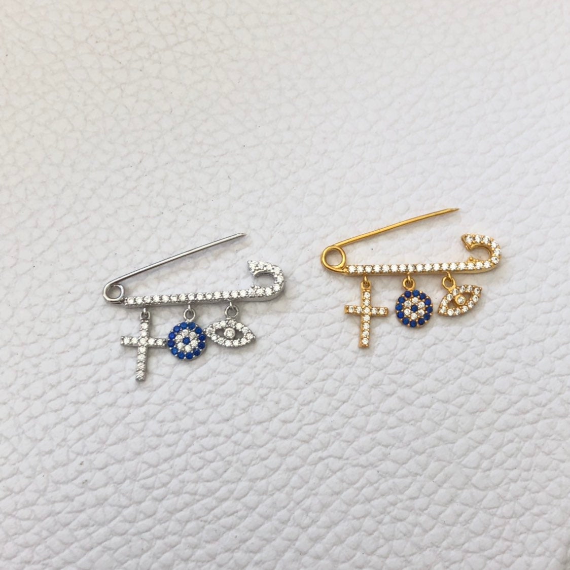 Large CZ Evil Eye Pins