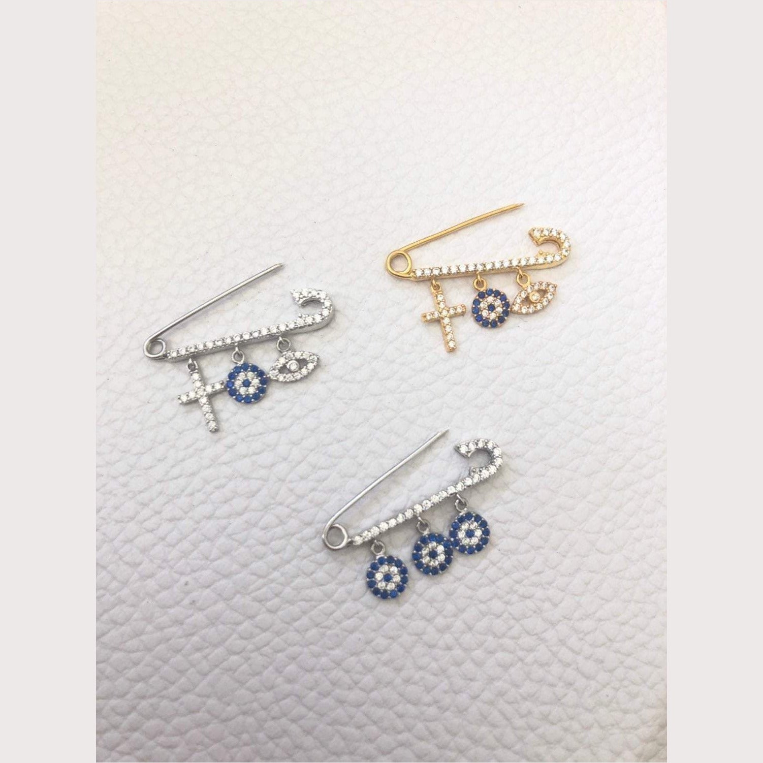 Large CZ Evil Eye Pins