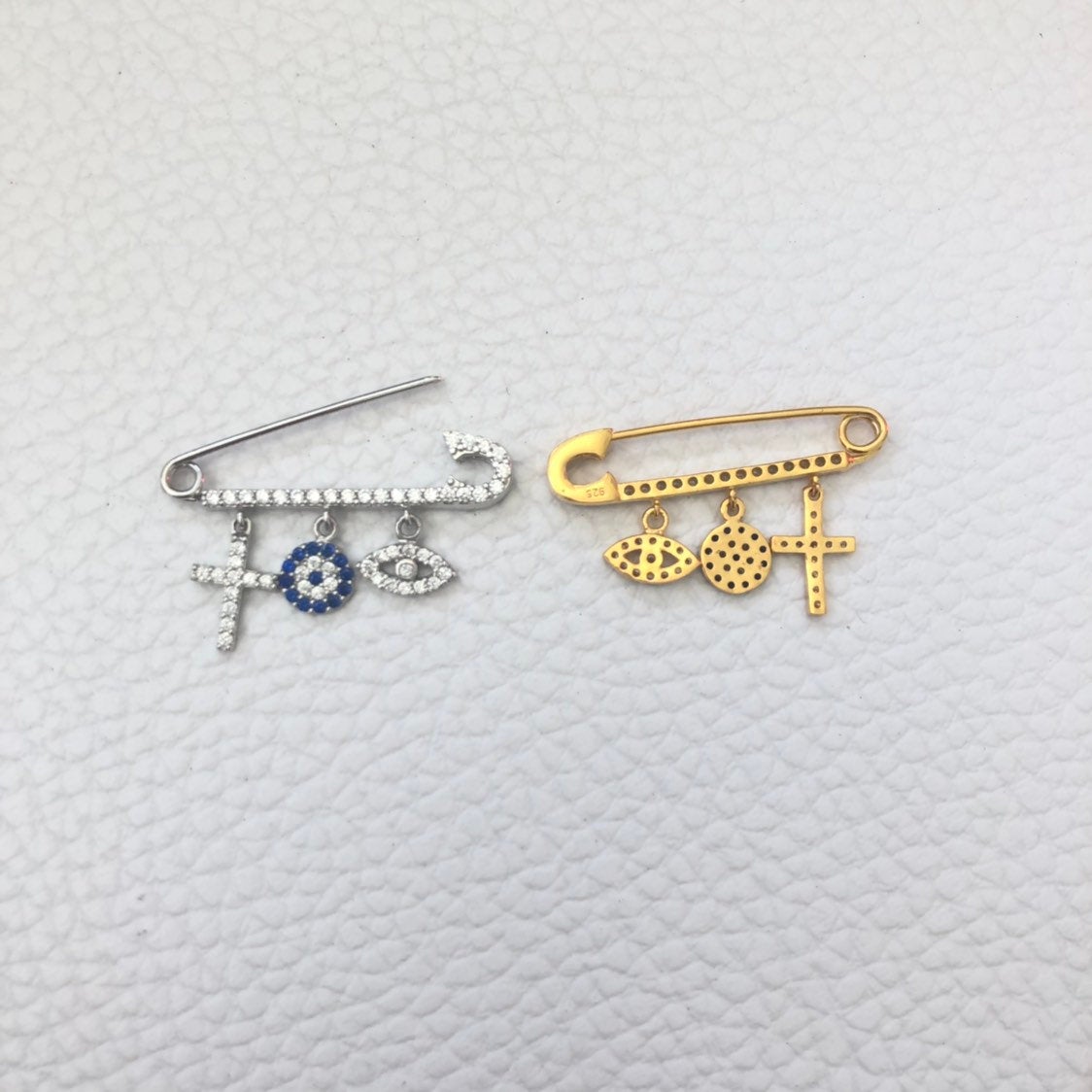 Large CZ Evil Eye Pins