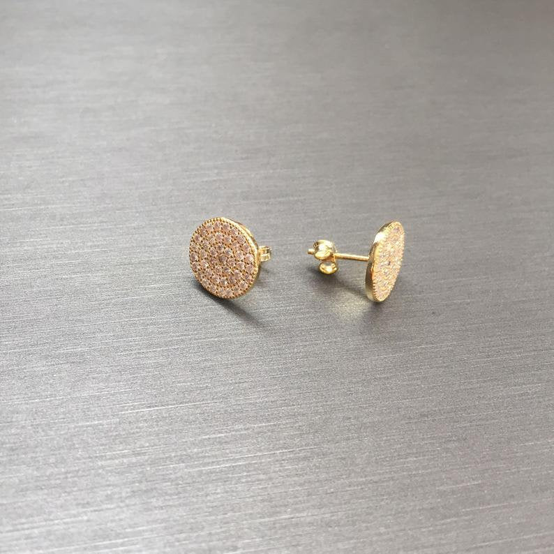 Large Stud Disc Earrings
