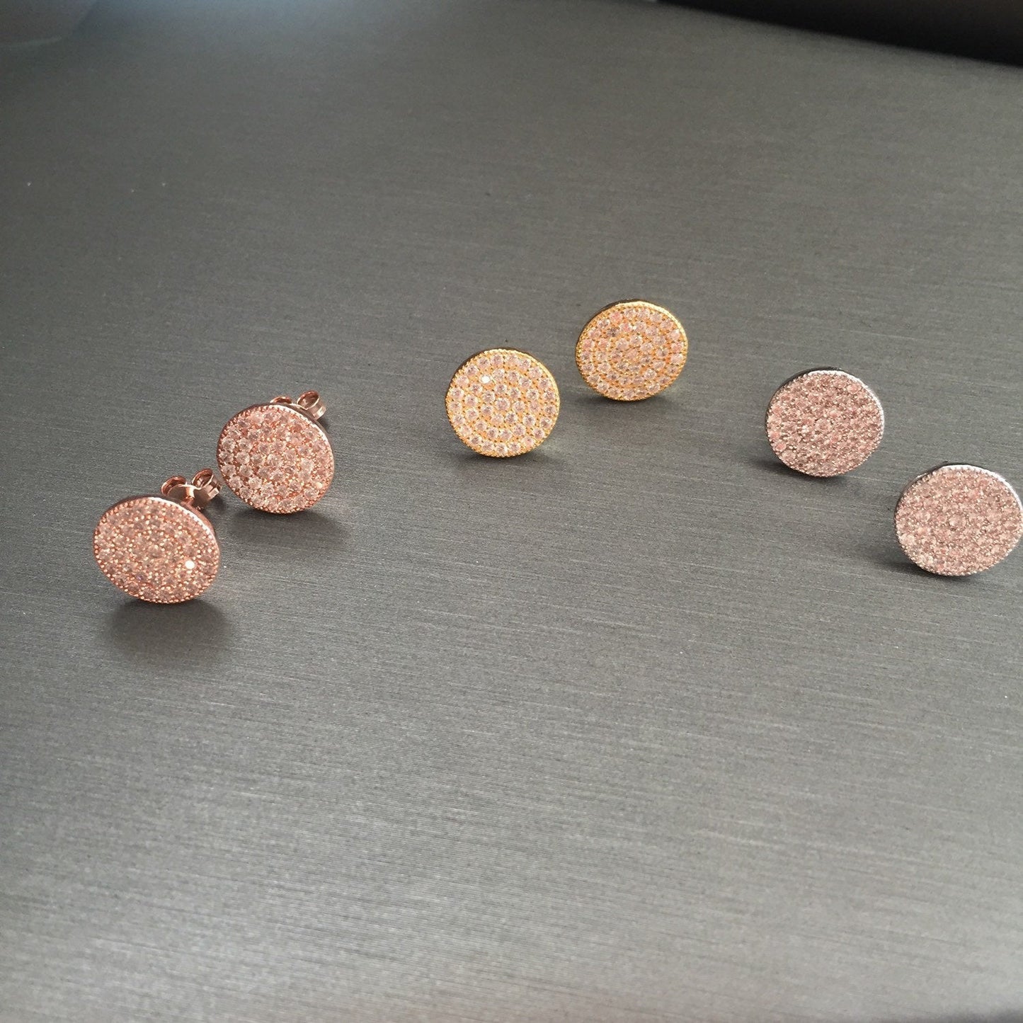 Large Stud Disc Earrings