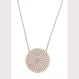 Oversized Pave Disc Necklace