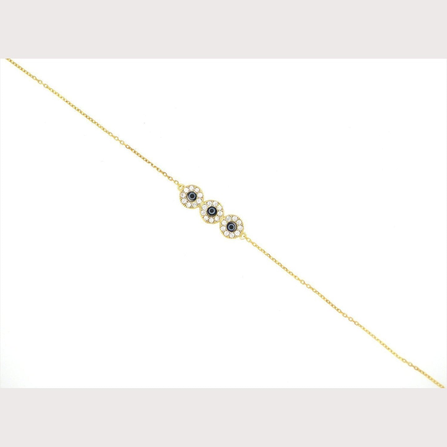 Triple Evil Eye Bracelet-Rose Gold