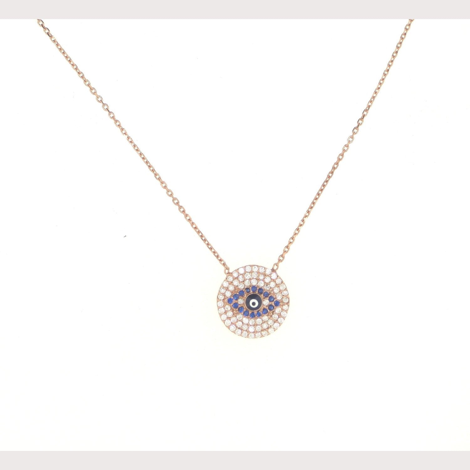Evil Eye Disc Necklace