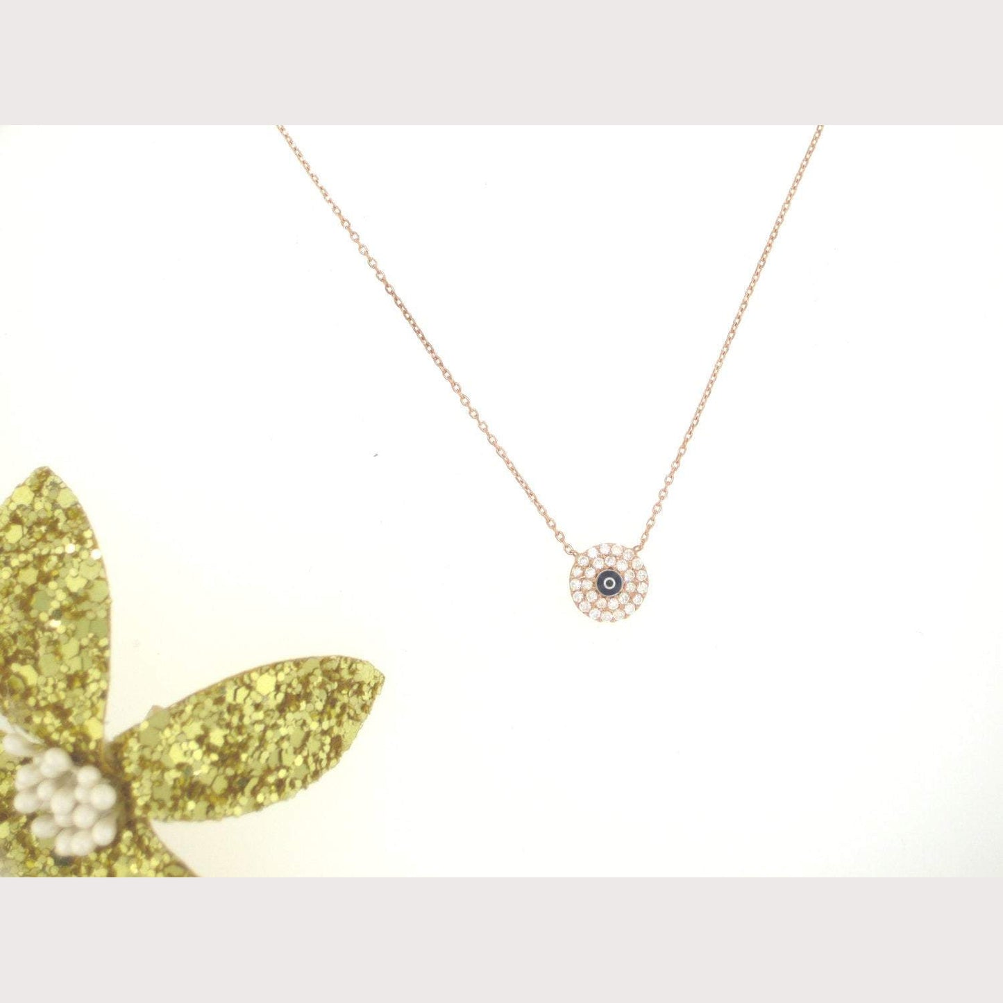 Mini Evil Eye Disc Necklace