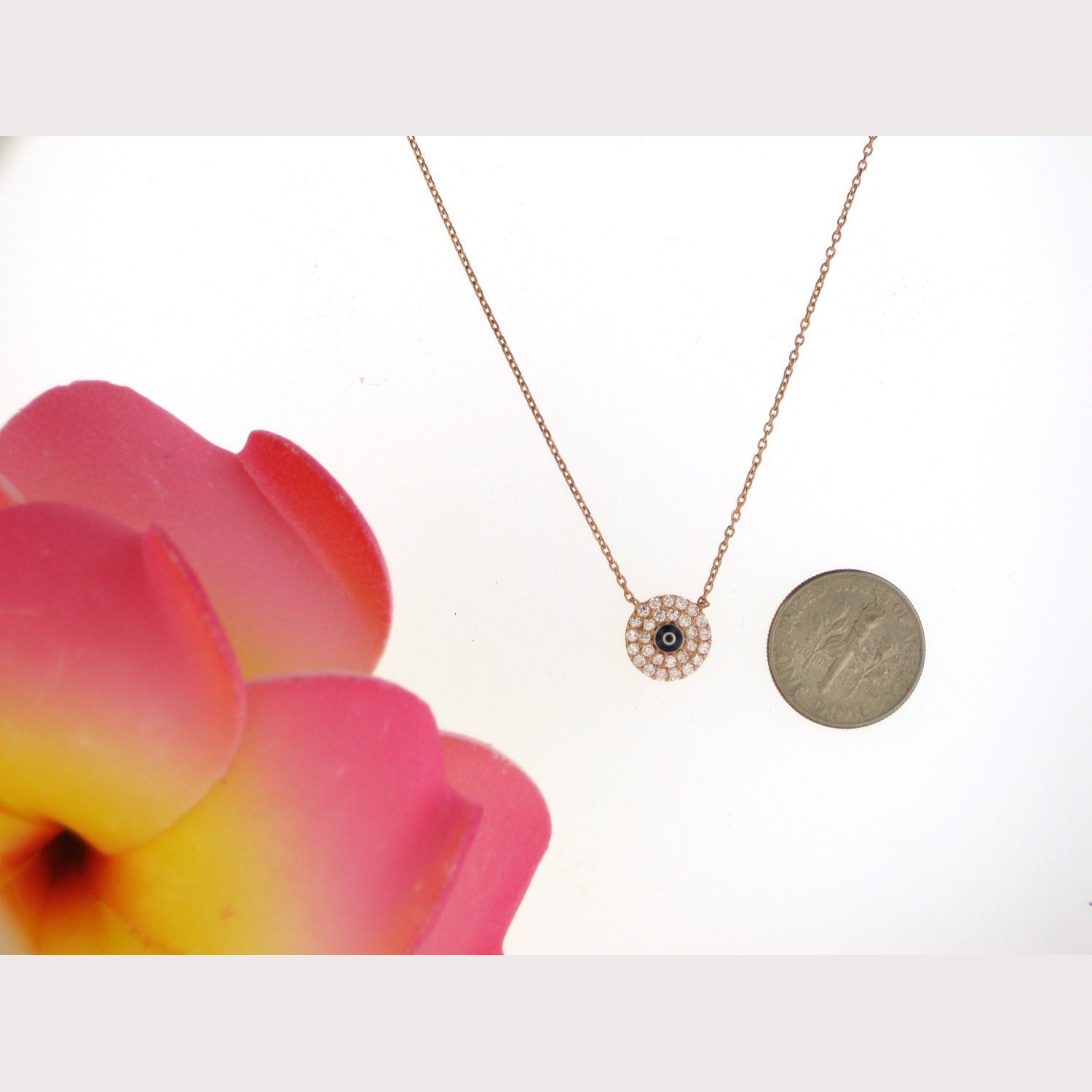 Mini Evil Eye Disc Necklace