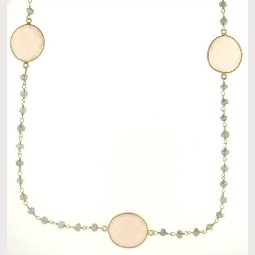 Pink Quartz Bead Necklace