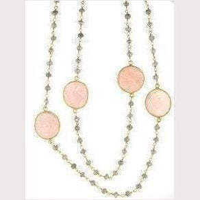Pink Quartz Bead Necklace