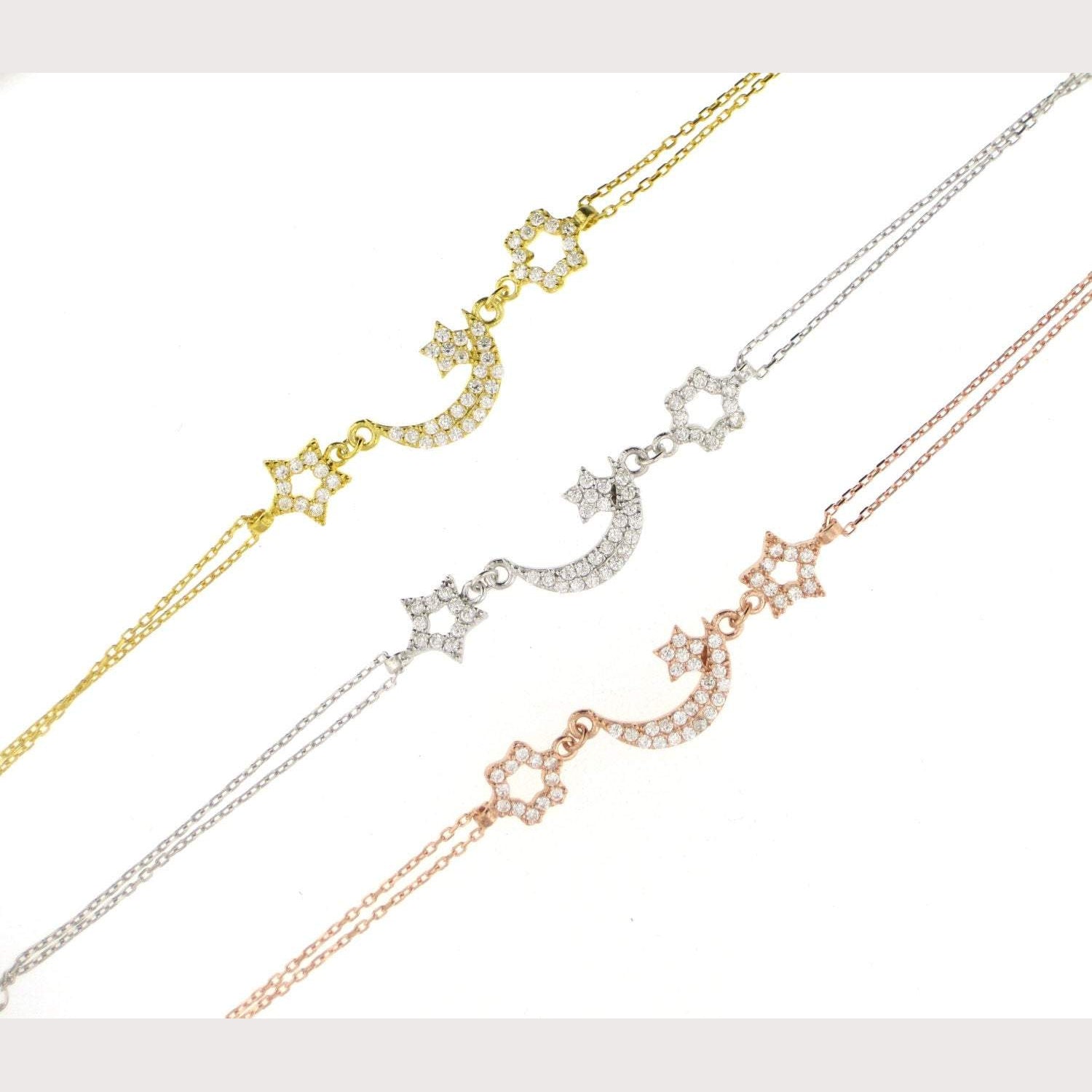 Moon & Stars Bracelet-Yellow Gold