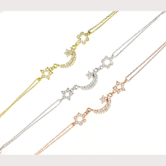 Moon & Stars Bracelet-Yellow Gold