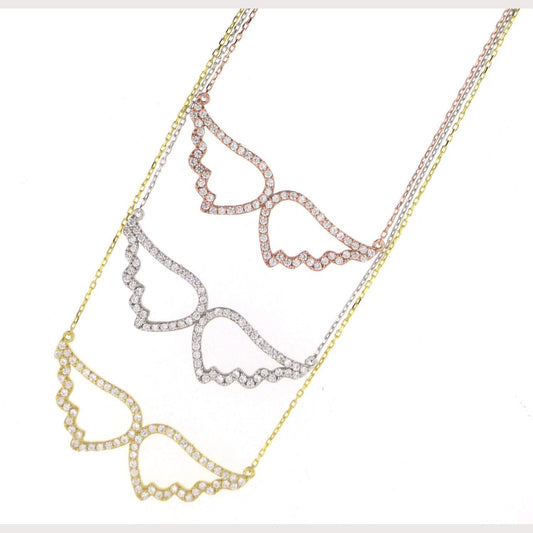 SALE--Large Pave Angel Wings