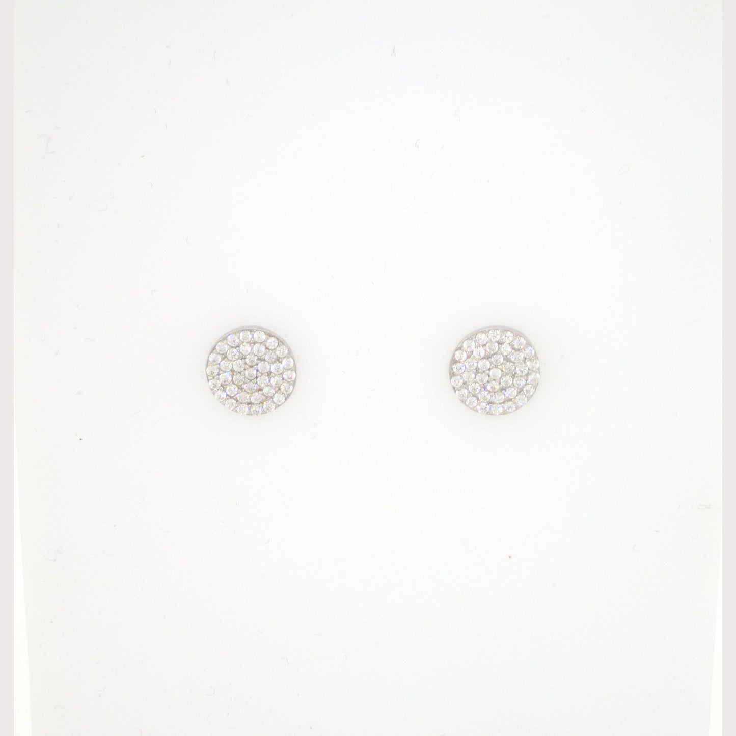 Small Stud Disc Earrings-Silver