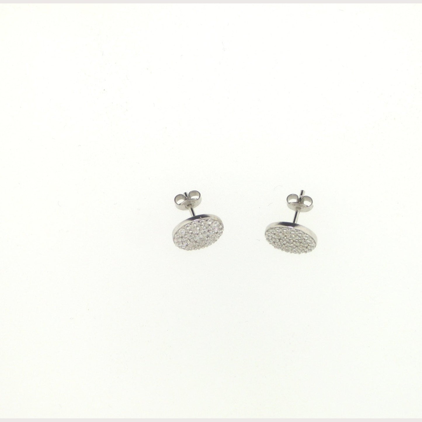 Small Stud Disc Earrings-Silver