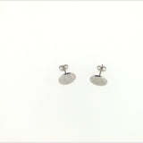 Small Stud Disc Earrings-Silver