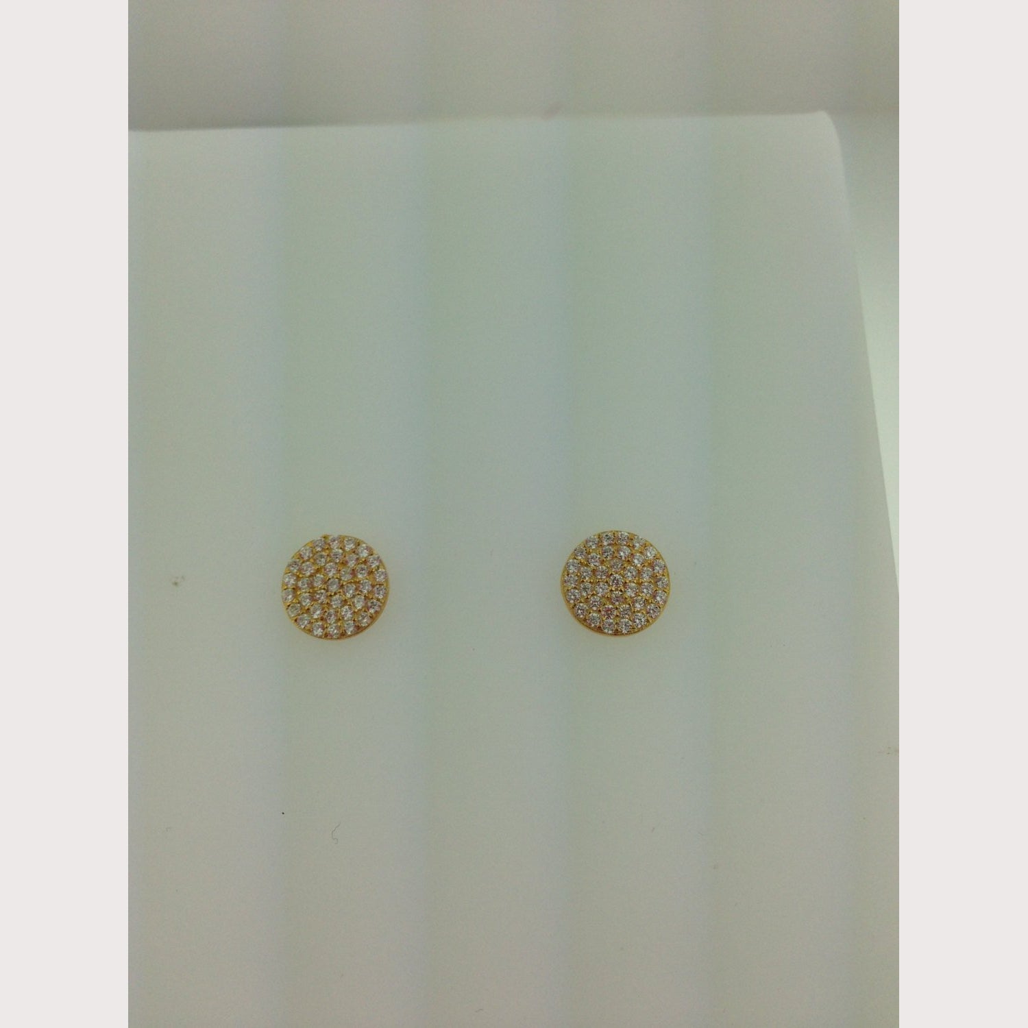 Small Stud Disc Earrings-Silver