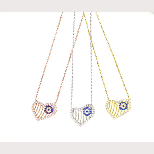 Evil Eye Heart Necklace