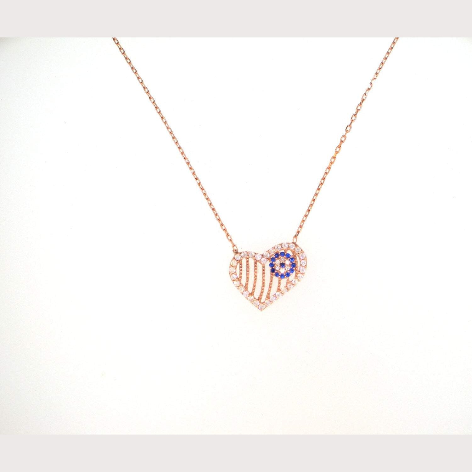 Evil Eye Heart Necklace