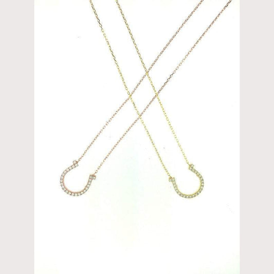 Horseshoe Pave Necklace