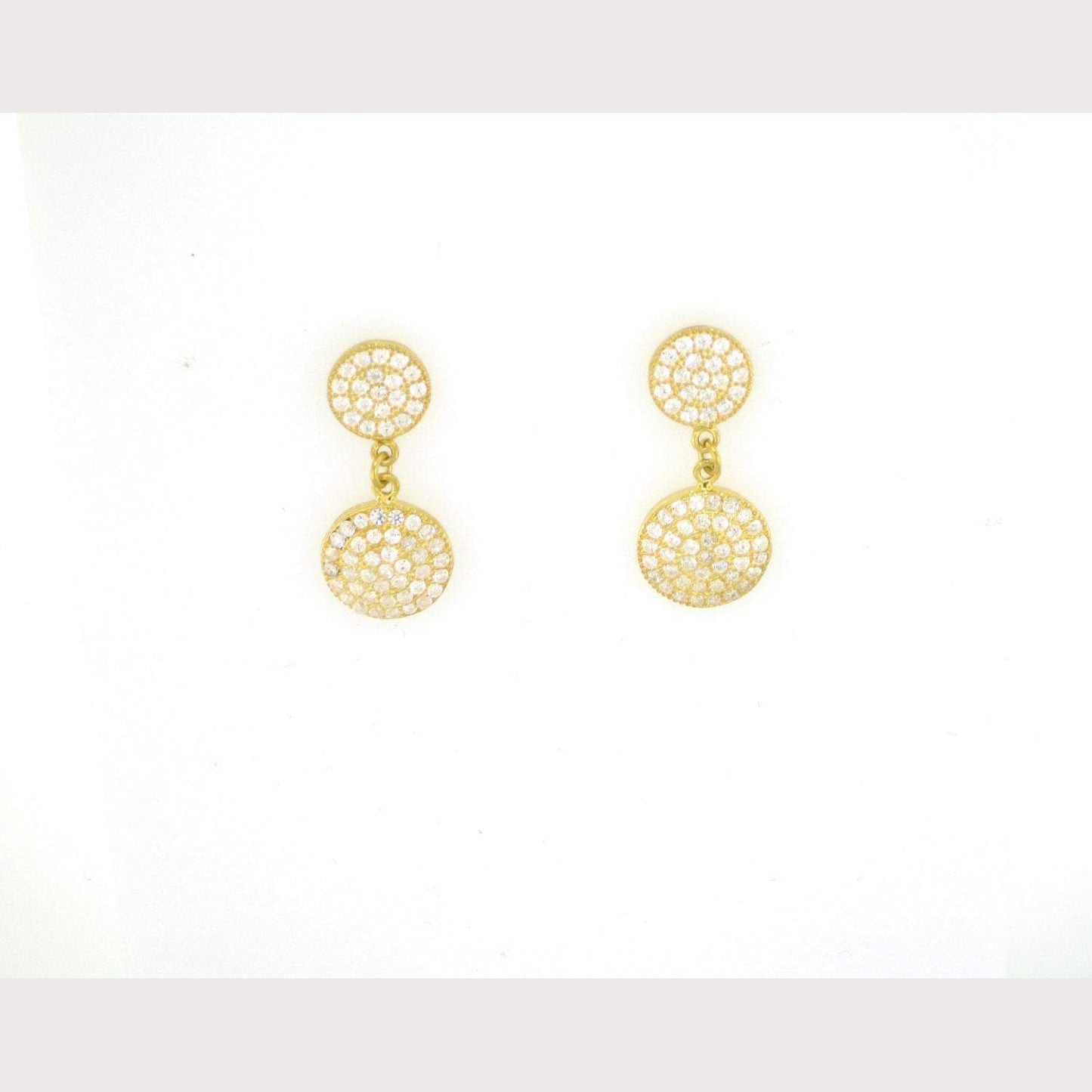 Double Disc Earrings-Yellow Gold
