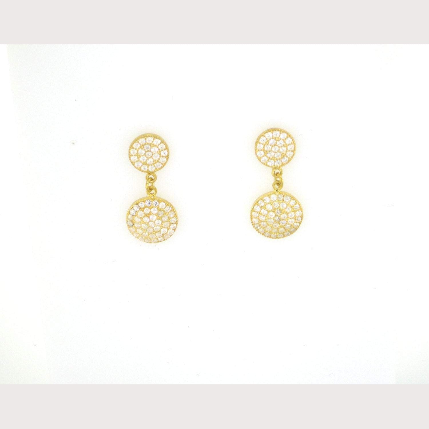Double Disc Earrings-Yellow Gold