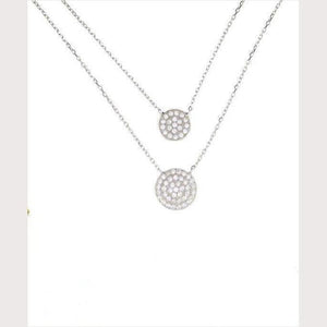 Double Disc Necklace-Silver
