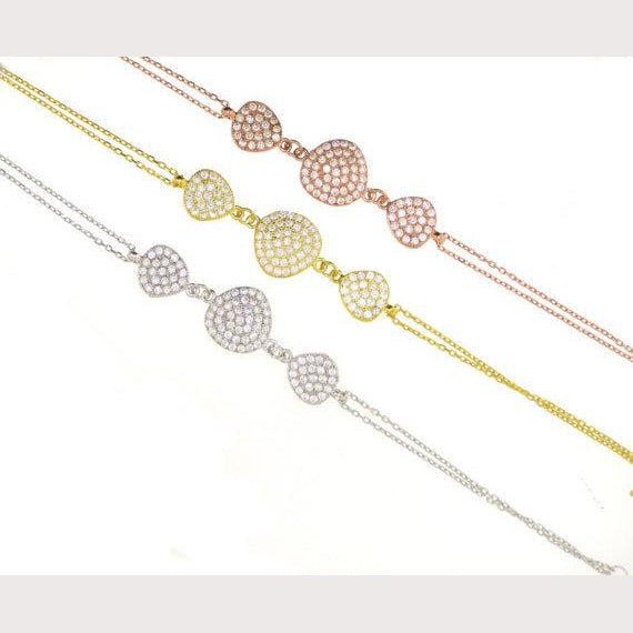 Triple Disc Chain Bracelet-Yellow Gold