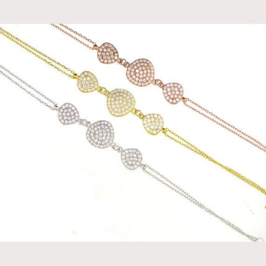 Triple Disc Chain Bracelet-Yellow Gold