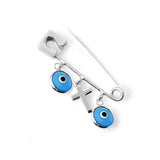 Evil Eye With Cross Safety Pin-Pink
