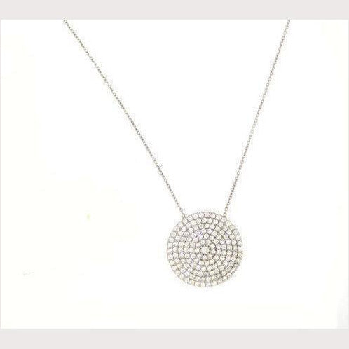 Oversized Pave Disc Necklace