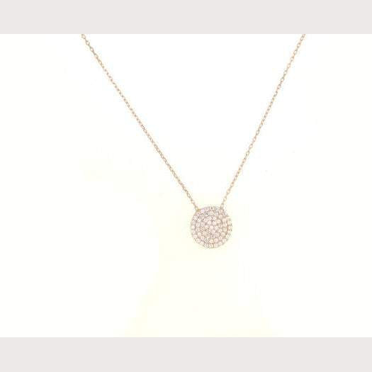 Medium Pave Disc Necklace