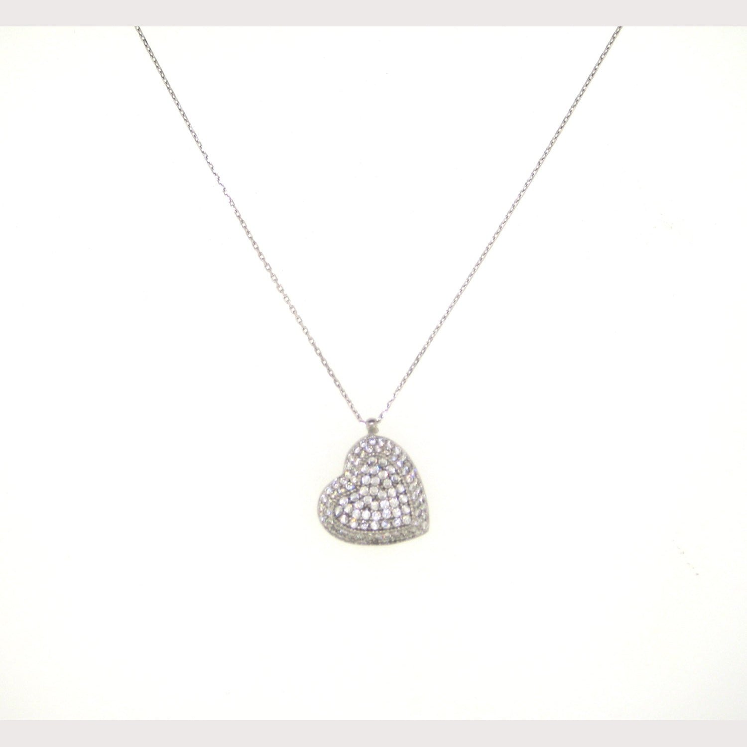 Sideway Pave Heart Necklace