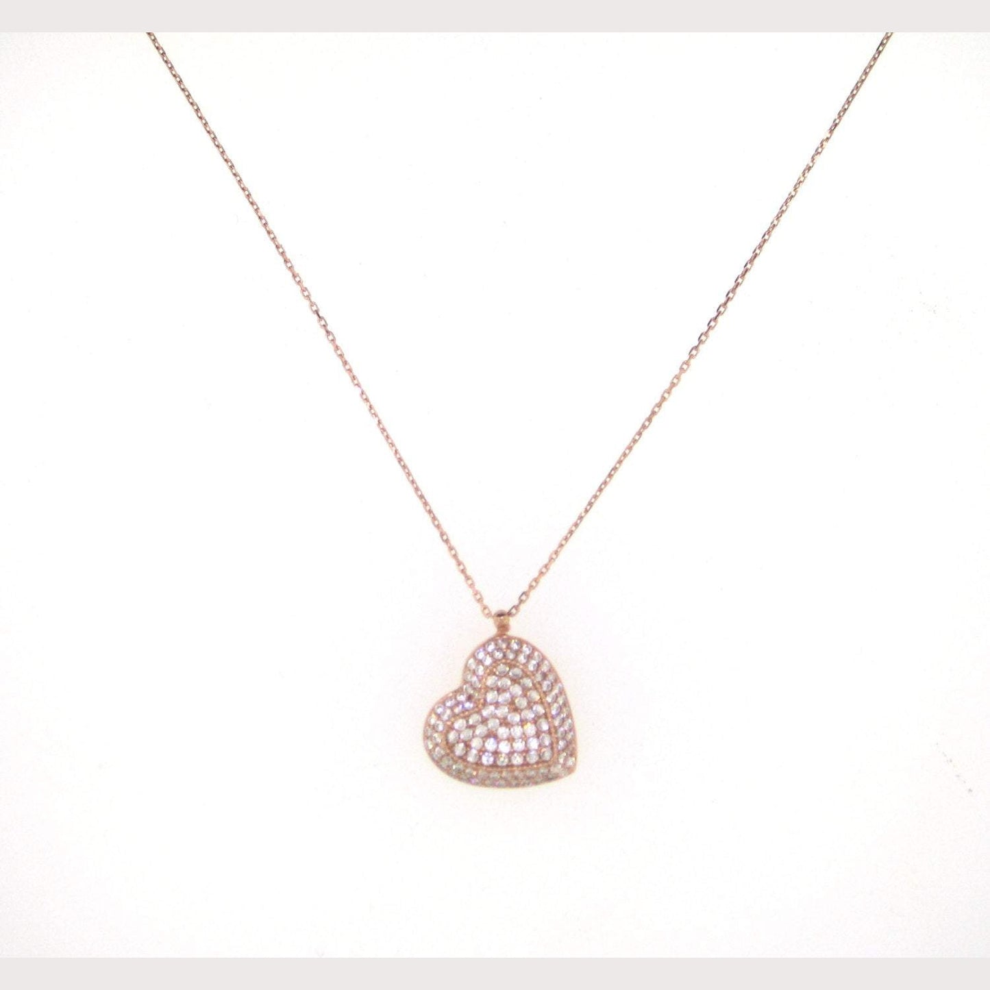 Sideway Pave Heart Necklace