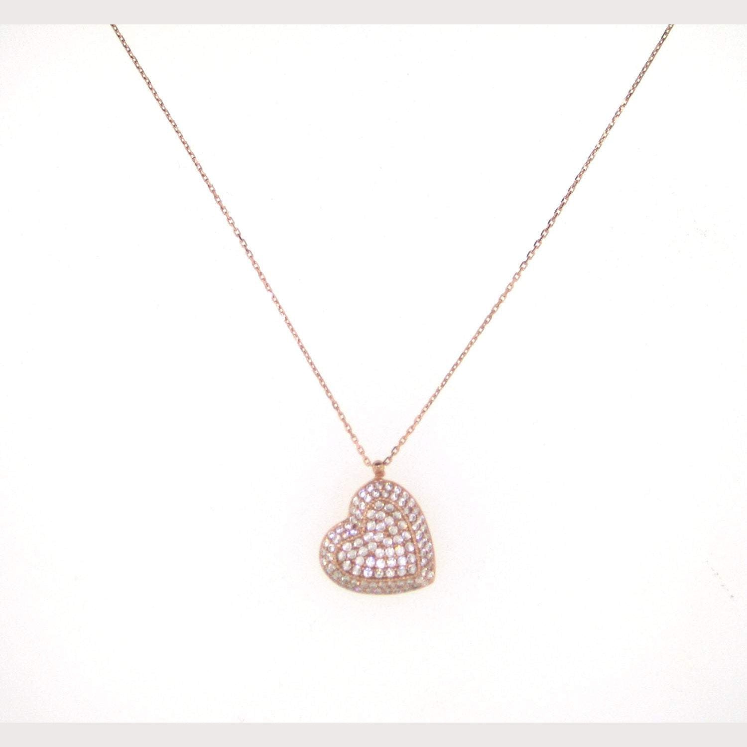 Sideway Pave Heart Necklace