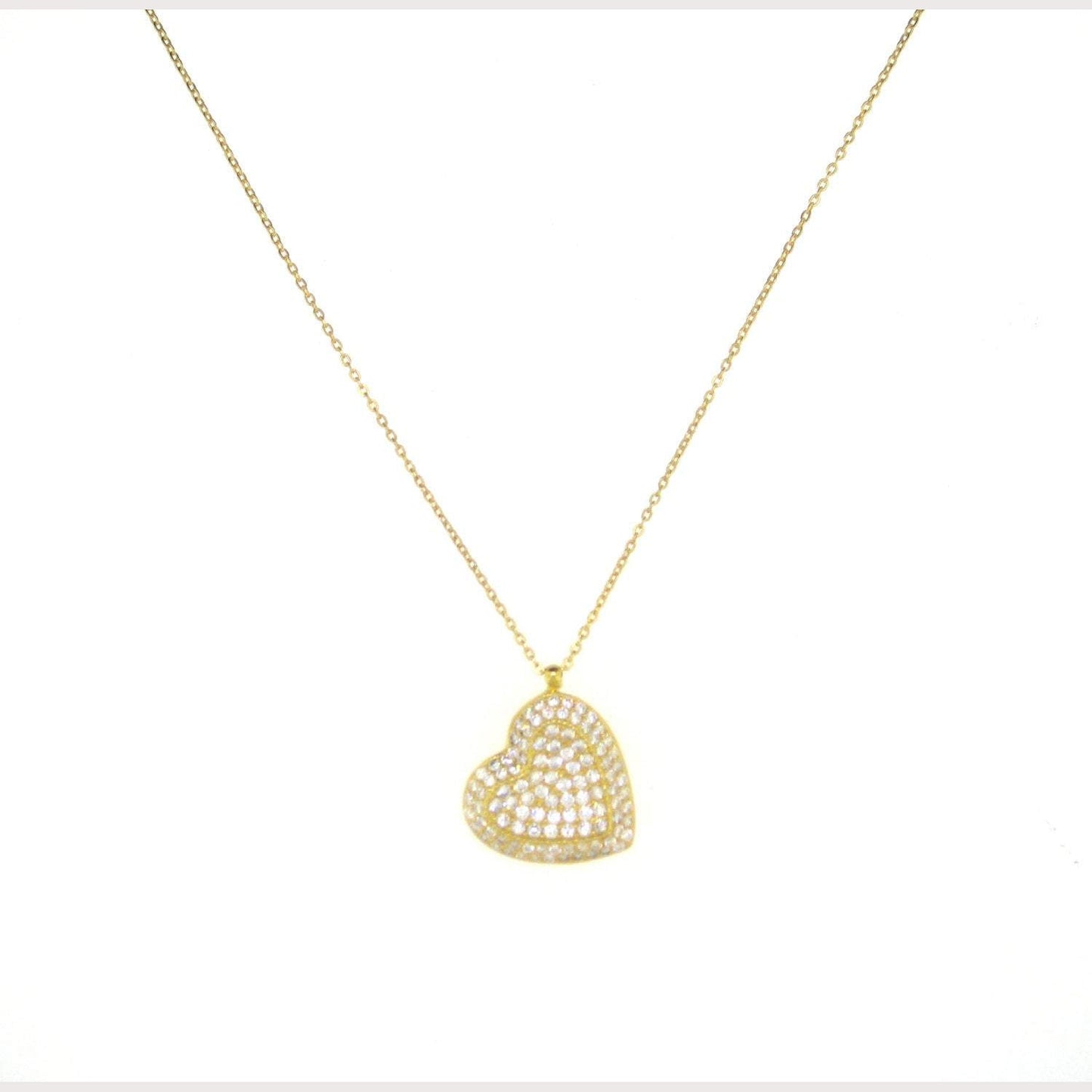 Sideway Pave Heart Necklace
