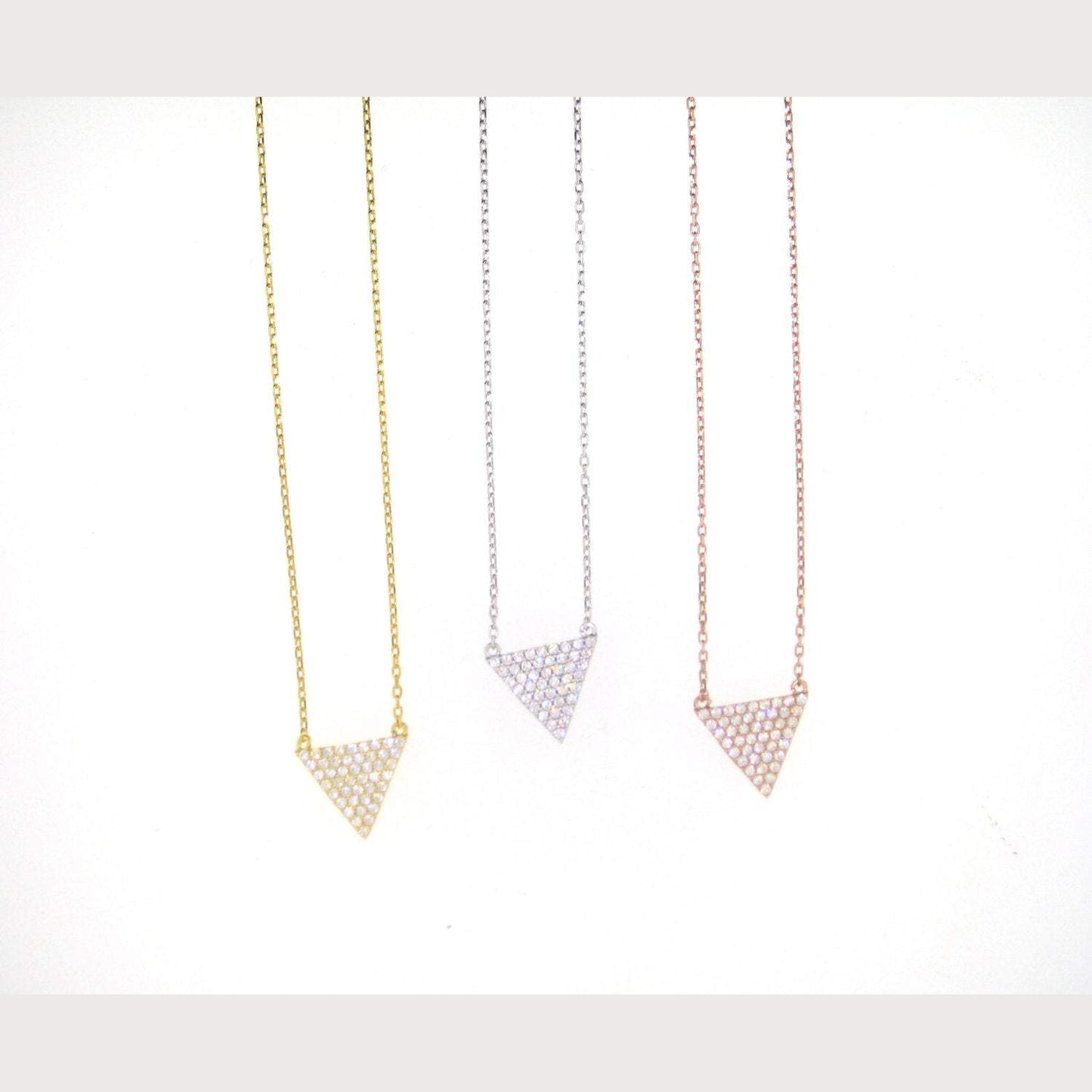Triangle Arrow Necklace-Yellow Gold