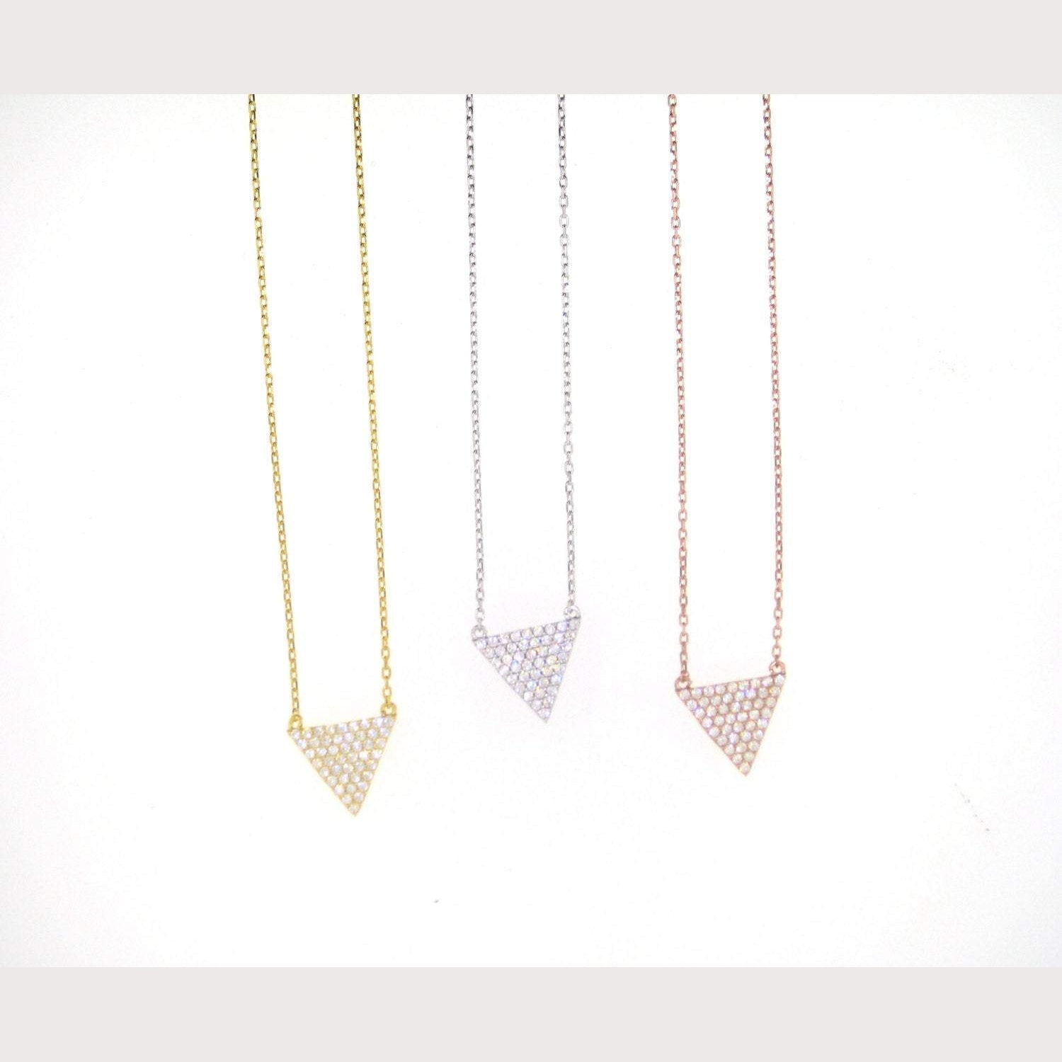Triangle Arrow Necklace-Yellow Gold