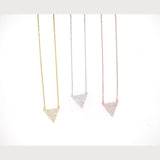Triangle Arrow Necklace-Yellow Gold