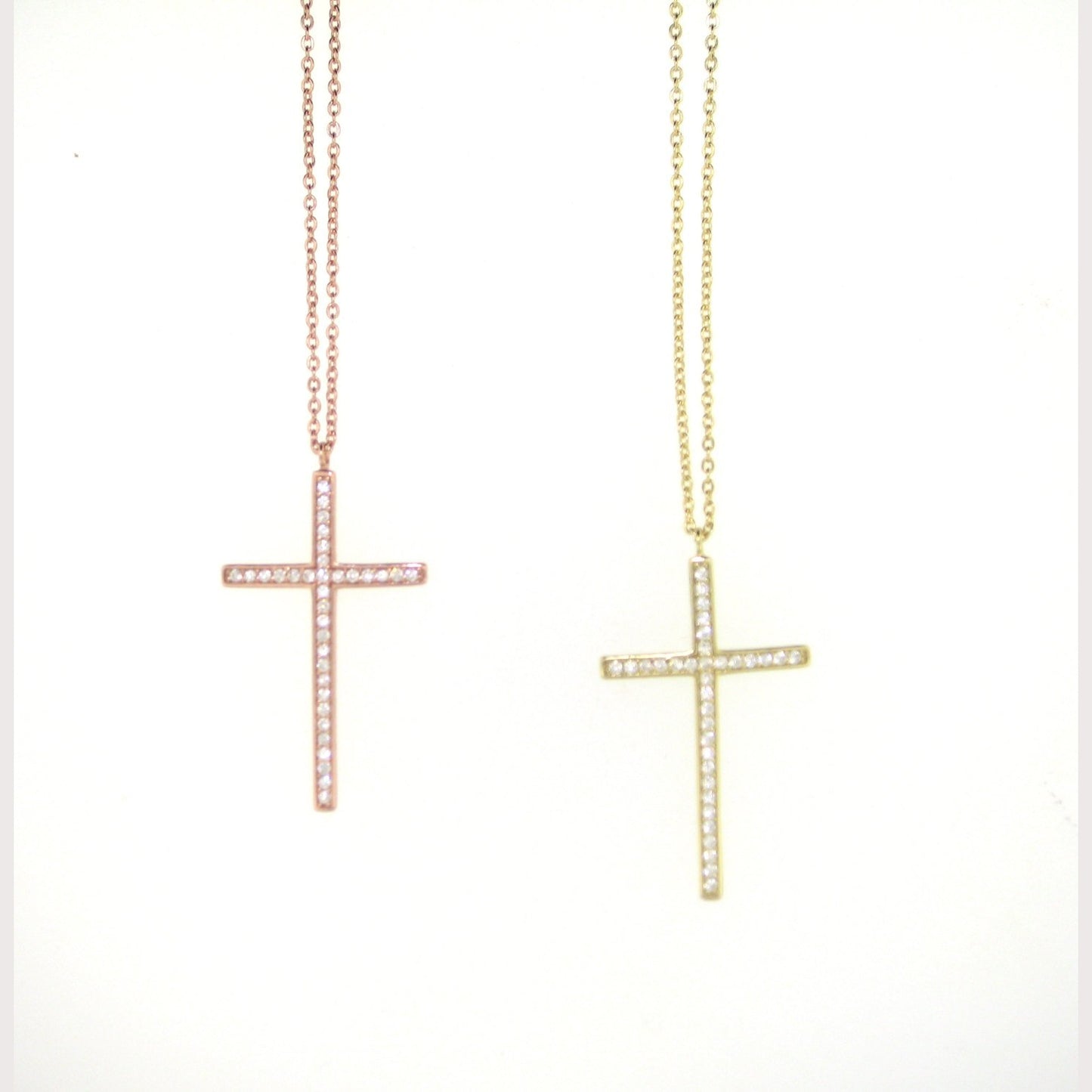 Long Chain Cross Necklace